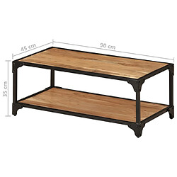 vidaXL Table basse 90x45x35 cm Bois d'acacia solide pas cher