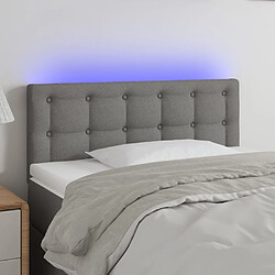 Maison Chic Tête de lit scandinave à LED,meuble de chambre Gris foncé 80x5x78/88 cm Tissu -MN59219