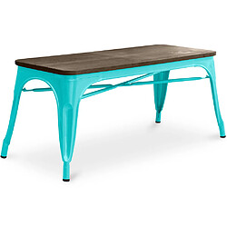 ICONIK INTERIOR Banc Stylix Design industriel en Métal et bois foncé - Nouvelle édition Vert pastel