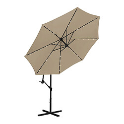 Avis Helloshop26 Parasol déporté avec LED - taupe - rond - diamètre 300 cm - inclinable 14_0007608