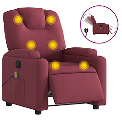 vidaXL Fauteuil de massage inclinable électrique Rouge bordeaux Tissu