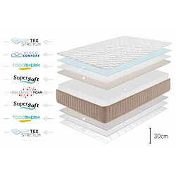 Moonia Matelas Dogma, 30cm, 160x190cm pas cher