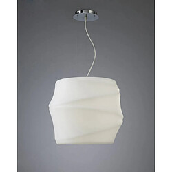 Luminaire Center Suspension Bambu 1 Ampoule E27 Outdoor IP44, blanc opal