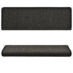 Acheter Decoshop26 Tapis d'escalier 15 pièces 65x25 cm Anthracite DEC023810