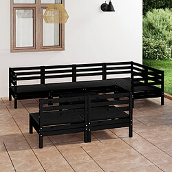 Maison Chic Salon de jardin 8 pcs - Table et chaises d'extérieur - Mobilier/Meubles de jardin Moderne Bois de pin massif Noir -MN26698