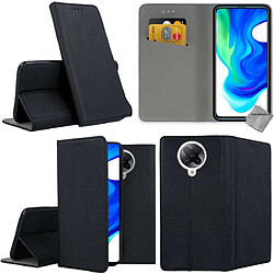 Htdmobiles Housse etui portefeuille avec coque intérieure en silicone pour Xiaomi Poco F2 Pro + film ecran - NOIR MAGNET