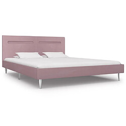 Acheter Maison Chic Lit adulte - Cadre de lit avec LED,Structure du lit Contemporain Rose Tissu 180 x 200 cm -MN24258