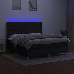 Acheter Maison Chic Lit adulte- Lit + matelas,Sommier à lattes de lit et matelas et LED Noir 180x200 cm Tissu -GKD30472