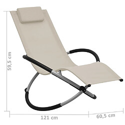 vidaXL Chaise longue pour enfants Acier Crème pas cher