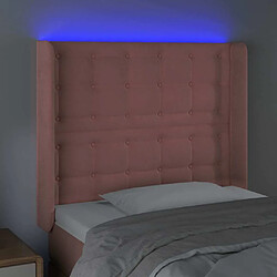 Acheter Maison Chic Tête de lit scandinave à LED,meuble de chambre Rose 103x16x118/128 cm Velours -MN26468