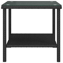 Acheter Maison Chic Table d'appoint | Table Basse noir 45x45x45 cm poly rotin et verre trempé -GKD22256