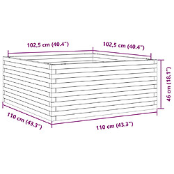 vidaXL Jardinière 110x110x46 cm bois de pin imprégné pas cher