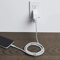 Avis Basics Câble USB A vers Lightning en nylon tressé Chargeur certifié MFi pour iPhone Argenté 1,82 m