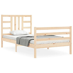 Maison Chic Lit adulte - Cadre de lit et tête de lit,Structure du lit Contemporain pour chambre 100x200 cm bois massif -MN48601