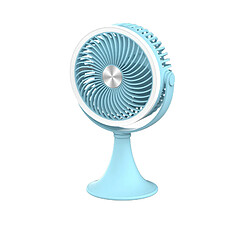 Avis (Bleu) Éclairage Petit Ventilateur de Bureau Intérieur Ventilateur de Bureau Extérieur Chargement Usb Portable