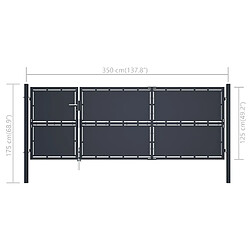 Acheter vidaXL Portail de jardin Acier 350 x 125 cm Anthracite