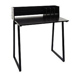 Mendler Bureau HWC-K69, table pour ordinateur portable bureau, 82x51cm structure 3D, métal MDF ~ noir