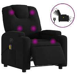 vidaXL Fauteuil de massage inclinable électrique Noir Tissu