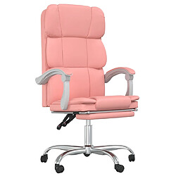 Maison Chic Fauteuil inclinable de bureau,Fauteuil luxe de relaxation Rose Similicuir -MN48805