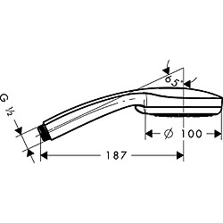 Hansgrohe - Douchette multi 100 mm débit 19 l/min chromé - Croma 100