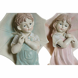 Figurine Décorative DKD Home Decor Bleu Rose Résine Enfant (28 x 20 x 48.5 cm) (2 pcs)