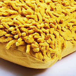 Thedecofactory SHAGGY DISCO - Coussin en coton seventies jaune 40x40