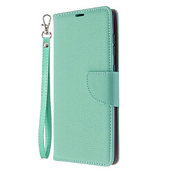 Wewoo Housse Coque Pour Galaxy A71 Litchi Texture Pure Color Horizontal Flip PU en cuir avec support et fentes cartes et portefeuille et lanière vert