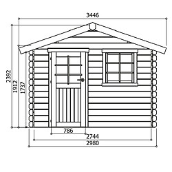 Avis Solid Abri jardin bois Sologne - Modèle imprégné (vert) - 8.88 m² - 2.98 x 2.98 x 2.39 m - 28 mm