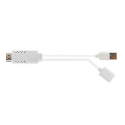 Avis Wewoo Pour iPhone / Galaxy / blanc Huawei / Xiaomi / LG / / Google et autres smartphone USB Mâle + USB 2.0 Femelle à HDMI Téléphone au Câble Adaptateur HDTV,