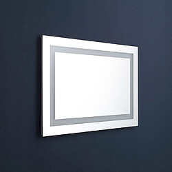 Kiamami Valentina MIROIR POUR SALLE DE BAIN 90X60 AVEC LED RÉVERSIBLE + ALLUMAGE TOUCH