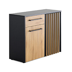 Bestmobilier Varna - buffet bas - bois et noir - 110 cm