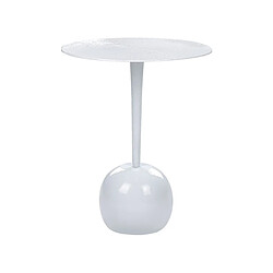 Beliani Table d'appoint en aluminium blanc EUCLA