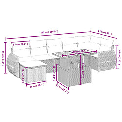 Avis Maison Chic Ensemble Tables et chaises d'extérieur 8 pcs avec coussins,Salon de jardin noir résine tressée -GKD422735