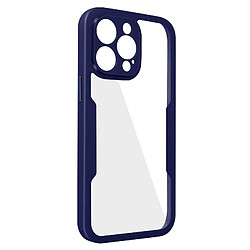 Avizar Coque pour iPhone 14 Pro Antichoc Dos Plexiglas et Avant Polymère Contour bleu