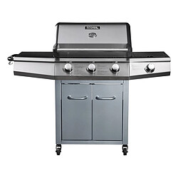 Habitat Et Jardin Barbecue Gaz Bingo 4 - 4 brûleurs dont 1 latéral - 14kW + Housse protection - Argenté