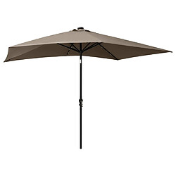 Avis Helloshop26 Parasol avec led et mât en acier taupe 2 x 3 m 02_0008071