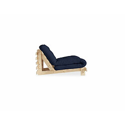 Avis Inside 75 Fauteuil convertible futon ROOTS pin naturel coloris bleu marine couchage 90 x 200 cm.