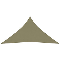 Helloshop26 Voile toile d'ombrage parasol tissu oxford triangulaire 3 x 4 x 4 m beige 02_0009835