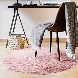 Thedecofactory NEO YOGA - Tapis lavable à base fine et souple extra doux rose diam.90