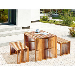 Beliani Table de jardin 180 x 90 cm Bois Bois clair SULZANO