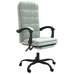 vidaXL Fauteuil inclinable de bureau Gris clair Velours