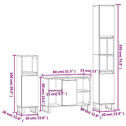 vidaXL Ensemble de meubles de salle de bain 3 pcs Chêne marron pas cher