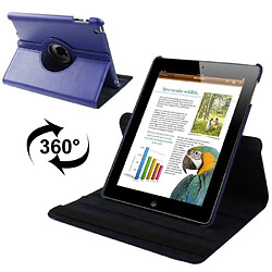 Wewoo Smart Cover Housse Étui en cuir rotatif à 360 degrés avec fonction veille / réveil et support pour nouvel iPad (iPad 3), bleu saphir