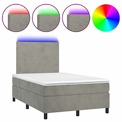 Sommier à lattes LED,Cadre à lattes de lit avec matelas pour Adulte Gris clair 120x200 cm -MN84127