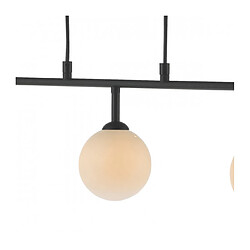 Luminaire Center Suspension Feya Noir mat,Verre opal 3 ampoules 18,5cm pas cher