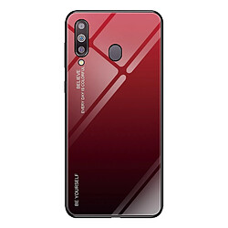 Wewoo Coque Pour Galaxy M30 Gradient Color Glass Case Rouge