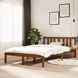 vidaXL Cadre de lit sans matelas marron miel bois massif 120x200 cm