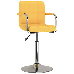 vidaXL Tabouret de bar Jaune Tissu