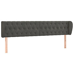 Maison Chic Tête de lit scandinave avec oreilles,meuble de chambre Gris foncé 203x23x78/88 cm Velours -MN31284