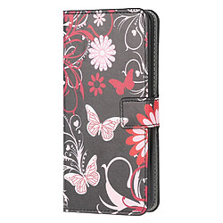 Etui en PU impression de motifs avec support papillon et fleurs pour votre Huawei P40 Lite